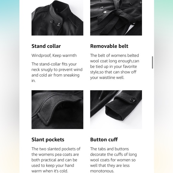 NWT Escalier Wool Trench Coat Double Breasted - Picture 15 of 16